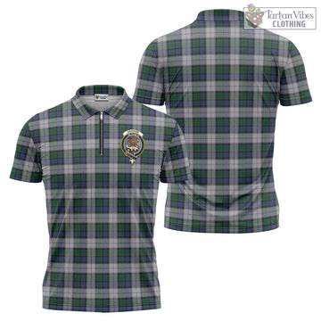 Graham Dress Tartan Zipper Polo Shirt with Family Crest