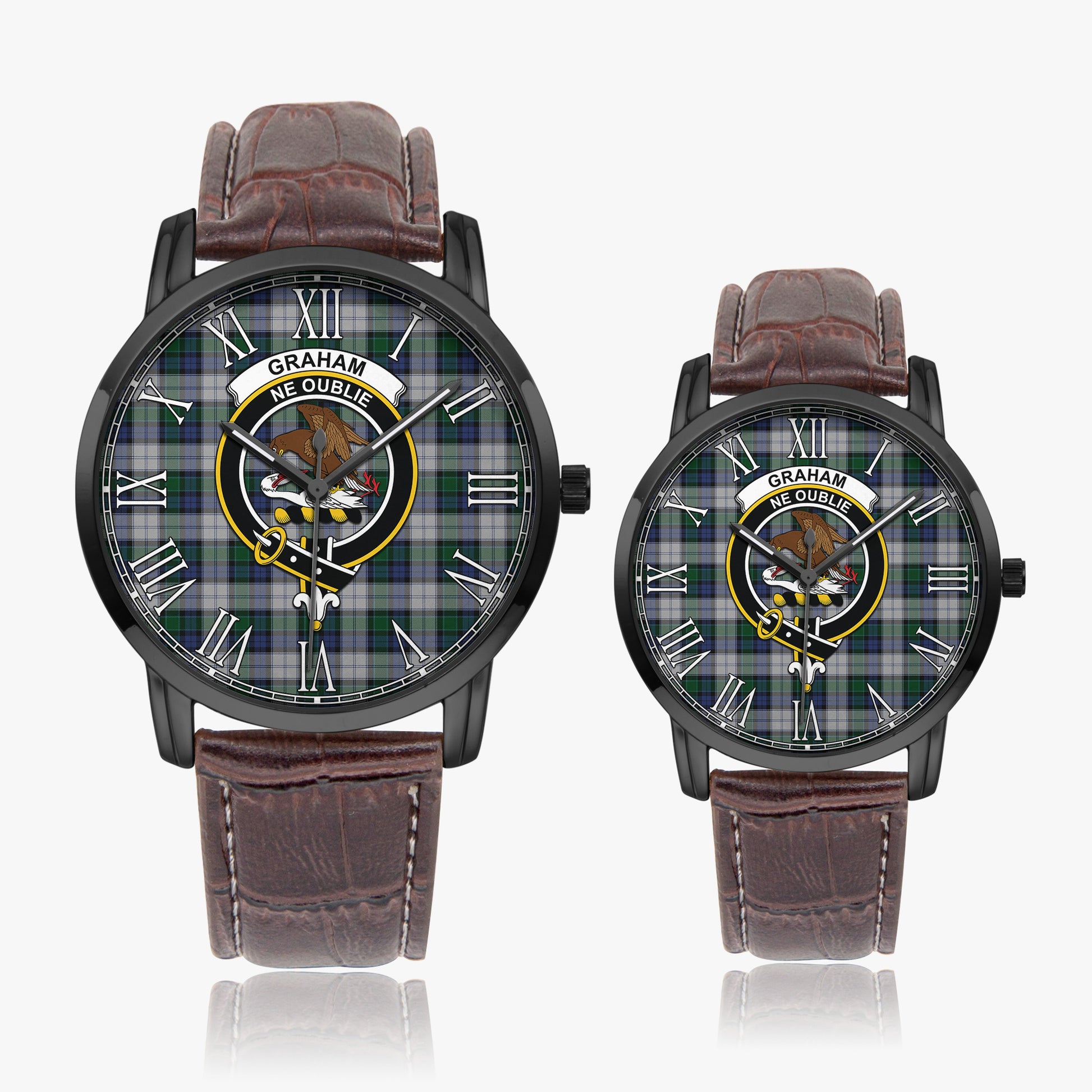 Graham Dress Tartan Family Crest Leather Strap Quartz Watch - Tartanvibesclothing