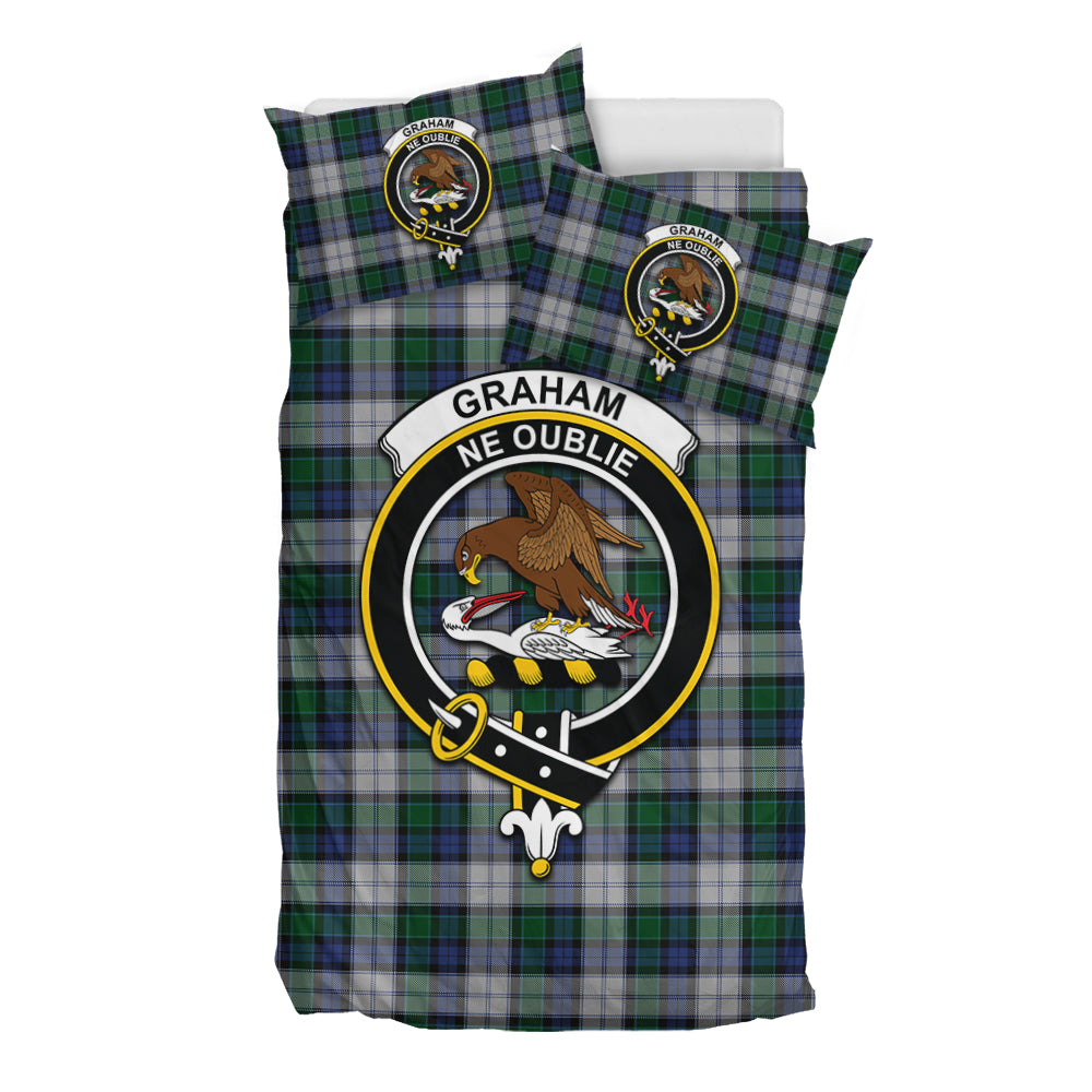 Graham Dress Tartan Bedding Set with Family Crest - Tartan Vibes Clothing