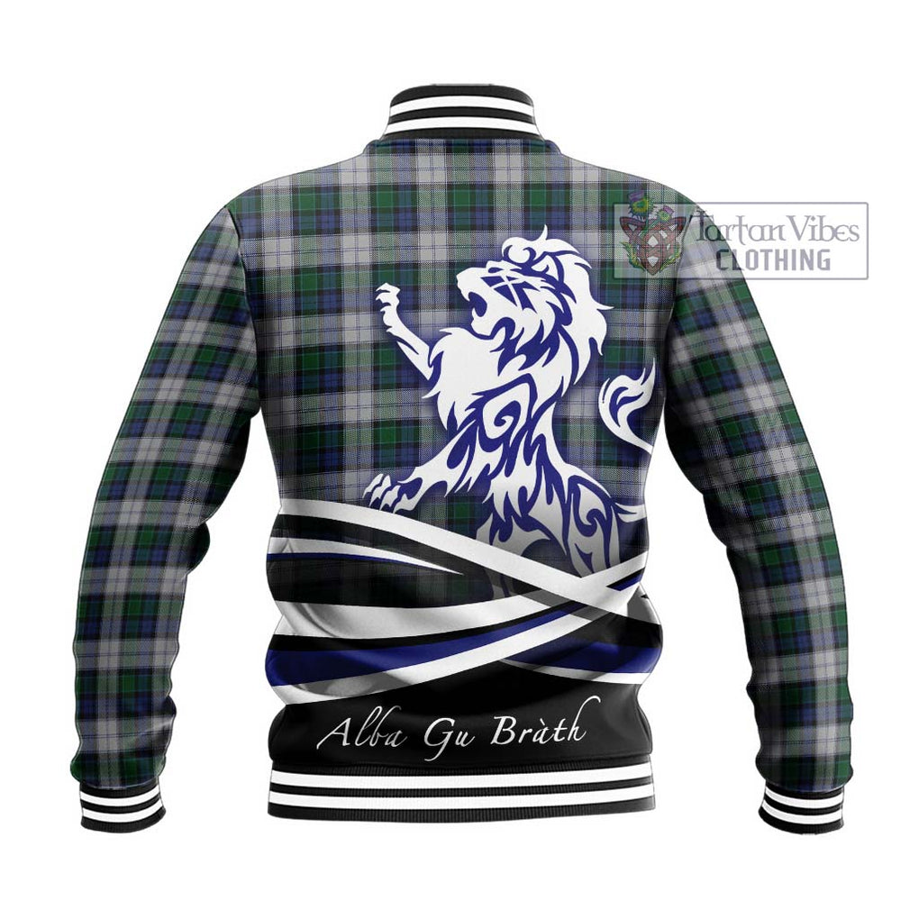 Graham Dress Tartan Baseball Jacket with Alba Gu Brath Regal Lion Emblem - Tartanvibesclothing Shop