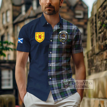 Graham Dress Tartan Short Sleeve Button Shirt Alba with Scottish Lion Royal Arm Half Style