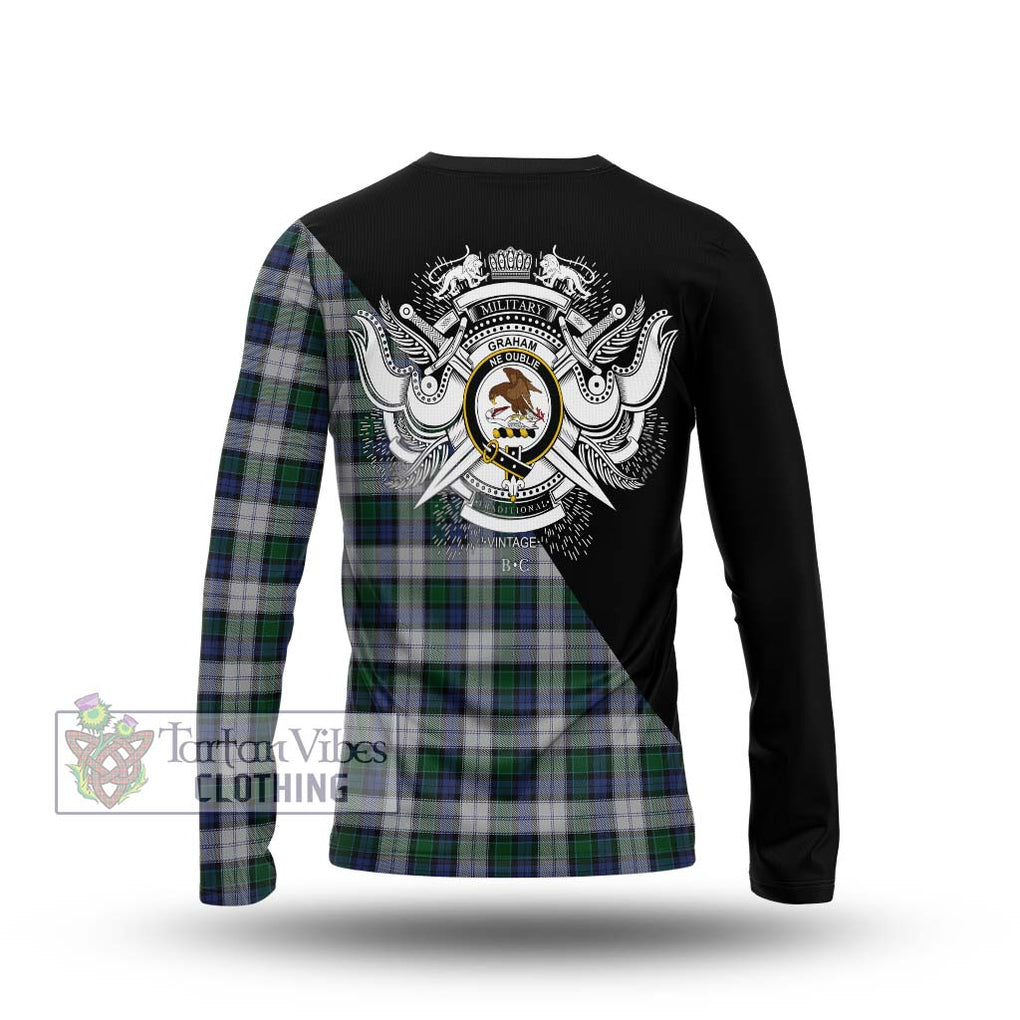 Graham Dress Tartan Long Sleeve T-Shirt with Family Crest and Military Logo Style - Tartanvibesclothing Shop