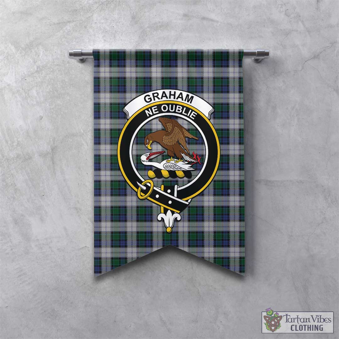 Tartan Vibes Clothing Graham Dress Tartan Gonfalon, Tartan Banner with Family Crest