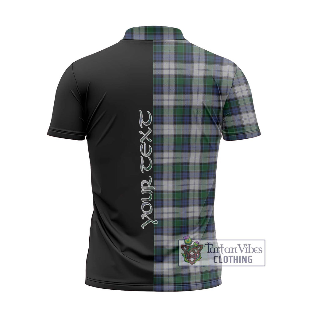 Graham Dress Tartan Zipper Polo Shirt with Family Crest and Half Of Me Style - Tartanvibesclothing Shop