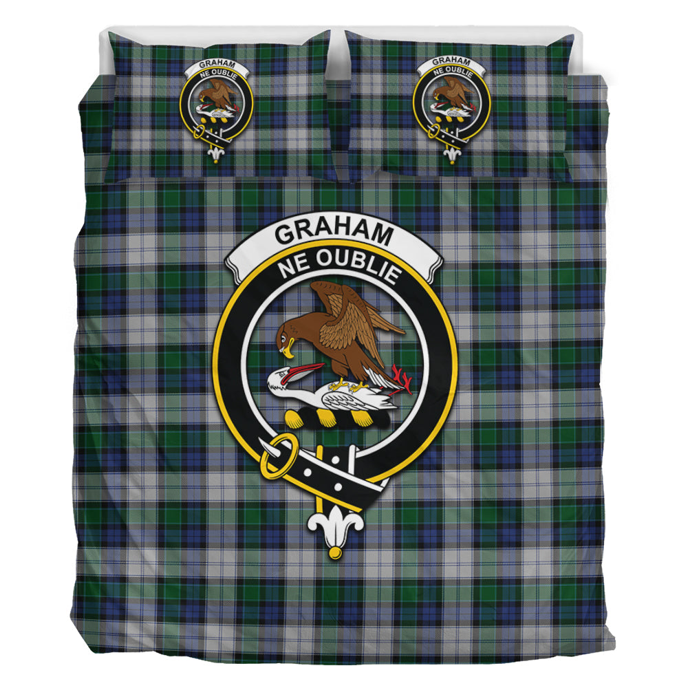 Graham Dress Tartan Bedding Set with Family Crest - Tartan Vibes Clothing