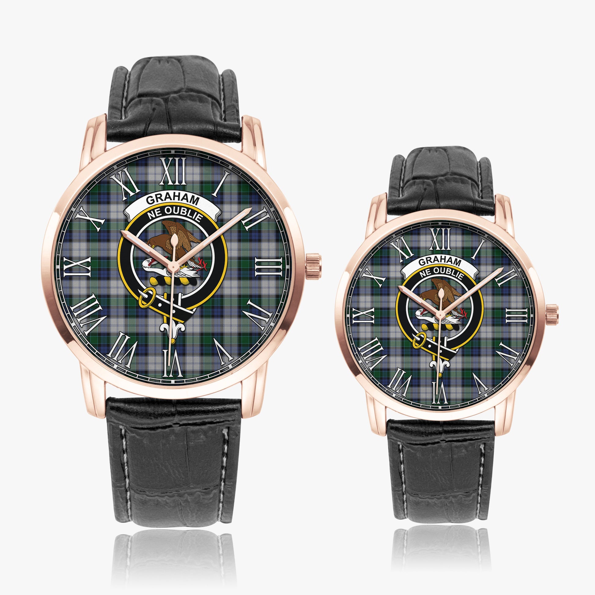 Graham Dress Tartan Family Crest Leather Strap Quartz Watch - Tartanvibesclothing