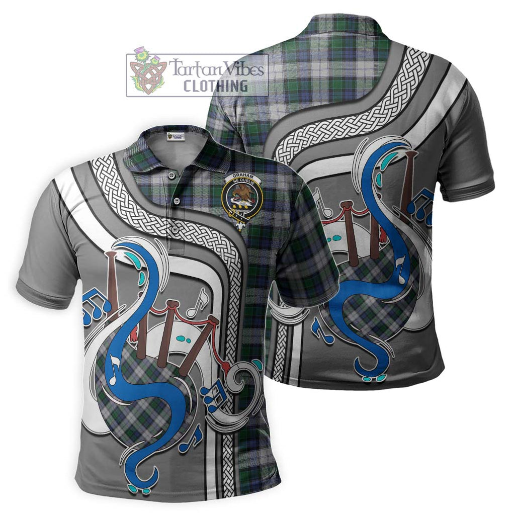 Tartan Vibes Clothing Graham Dress Tartan Polo Shirt with Epic Bagpipe Style