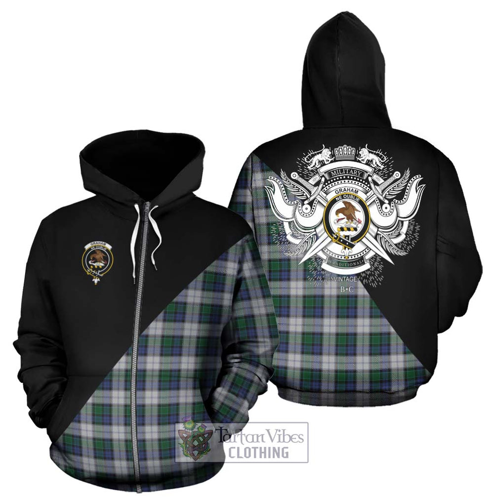 Graham Dress Tartan Hoodie with Family Crest and Military Logo Style - Tartanvibesclothing Shop