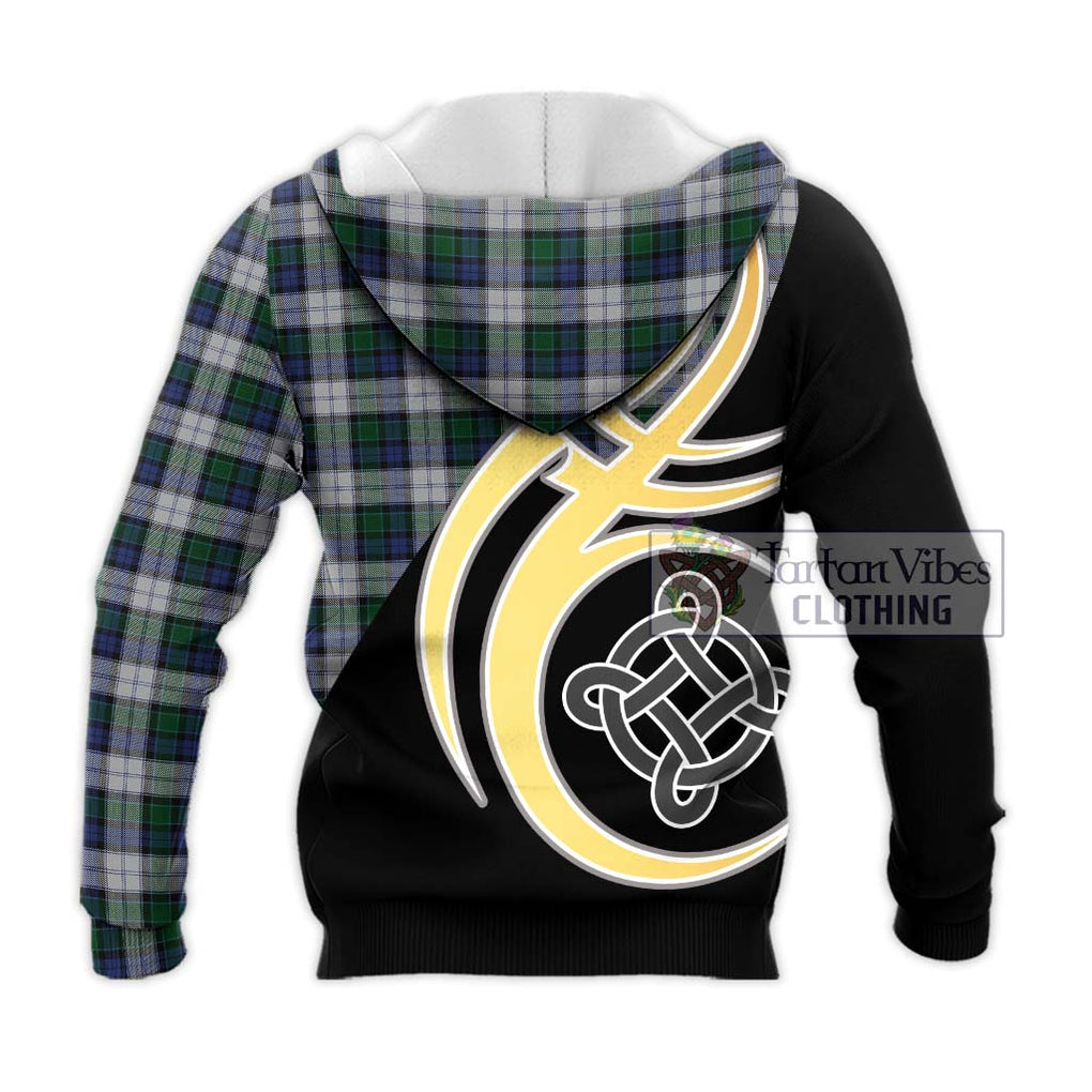 Graham Dress Tartan Knitted Hoodie with Family Crest and Celtic Symbol Style - Tartan Vibes Clothing