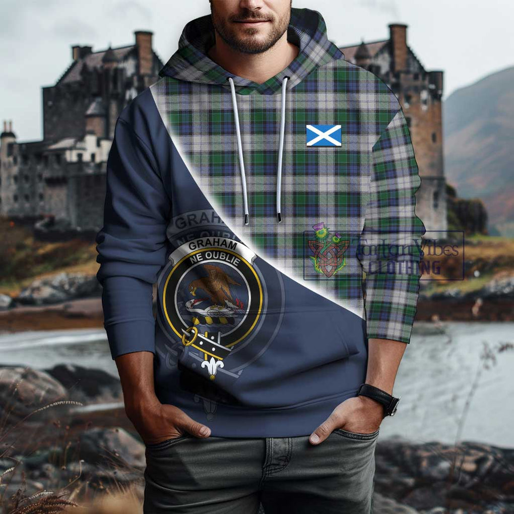 Graham Dress Tartan Hoodie with Personalised National Flag and Family Crest Half Style - Tartanvibesclothing Shop