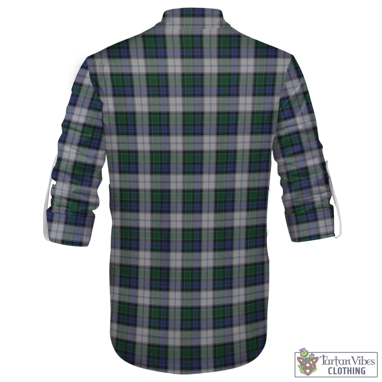 Tartan Vibes Clothing Graham Dress Tartan Men's Scottish Traditional Jacobite Ghillie Kilt Shirt with Family Crest