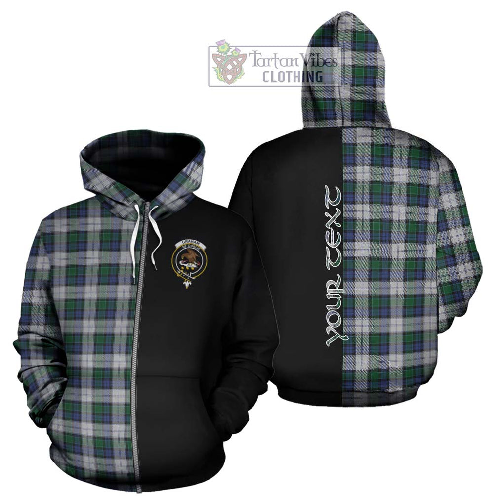 Graham Dress Tartan Hoodie with Family Crest and Half Of Me Style - Tartanvibesclothing Shop