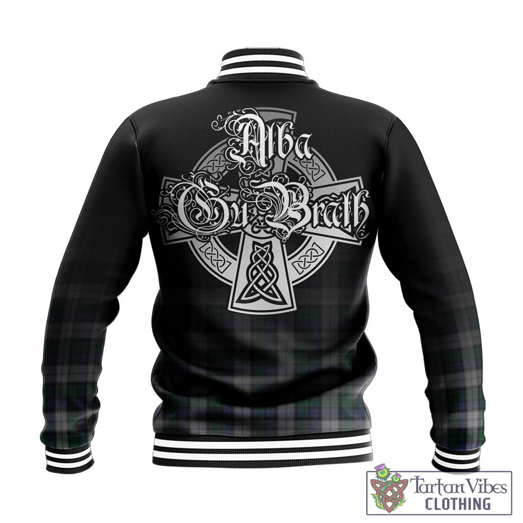 Tartan Vibes Clothing Graham Dress Tartan Baseball Jacket Featuring Alba Gu Brath Family Crest Celtic Inspired