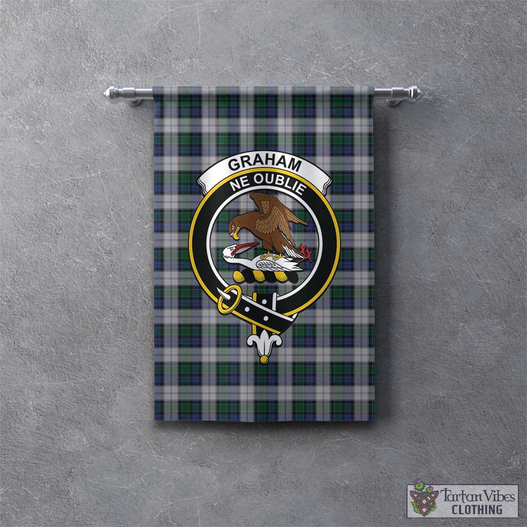 Tartan Vibes Clothing Graham Dress Tartan Gonfalon, Tartan Banner with Family Crest