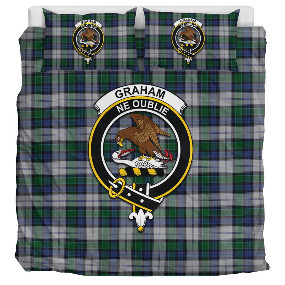 Graham Dress Tartan Bedding Set with Family Crest UK Bedding Set UK Super King 104*94 inch - Tartan Vibes Clothing