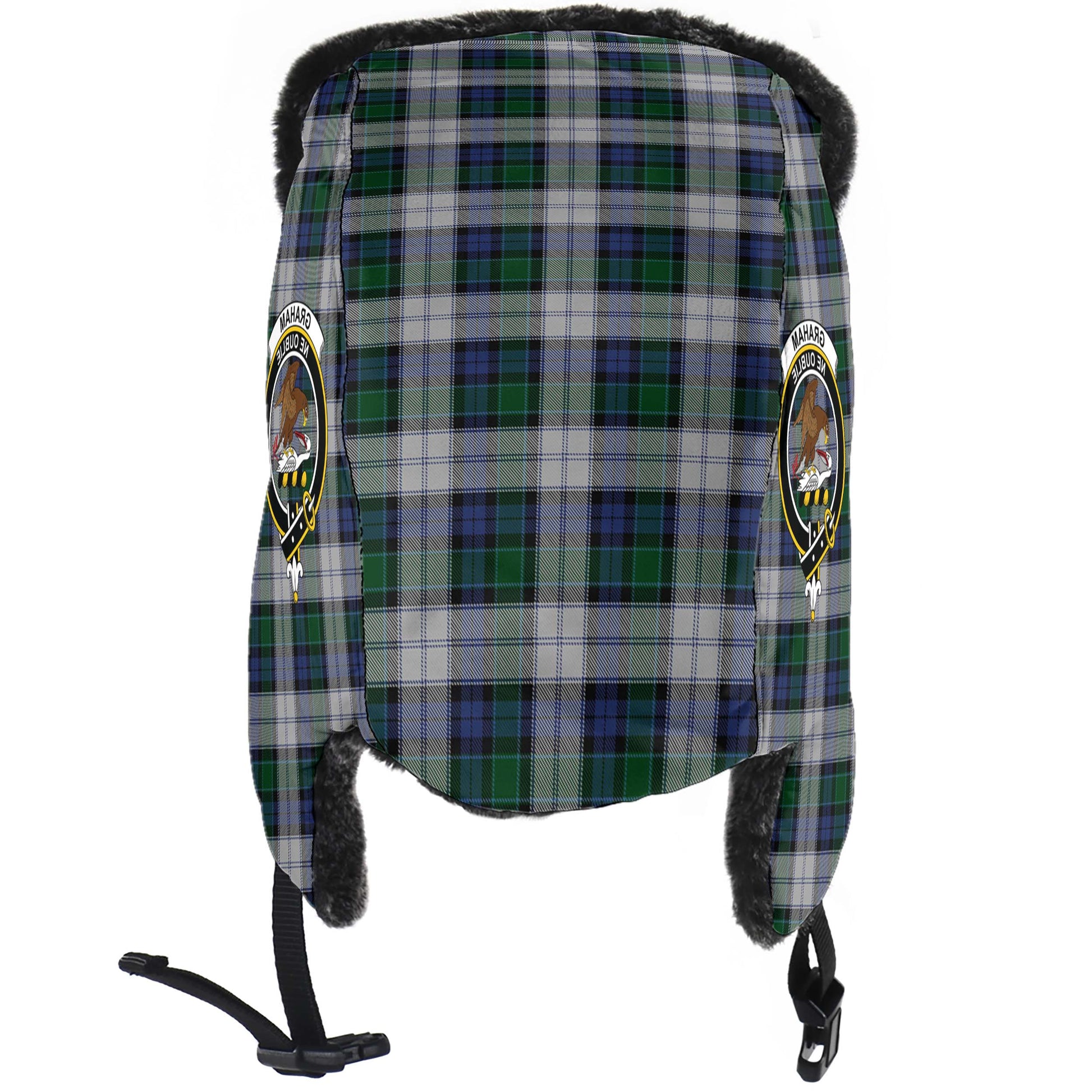 Graham Dress Tartan Winter Trapper Hat with Family Crest - Tartanvibesclothing