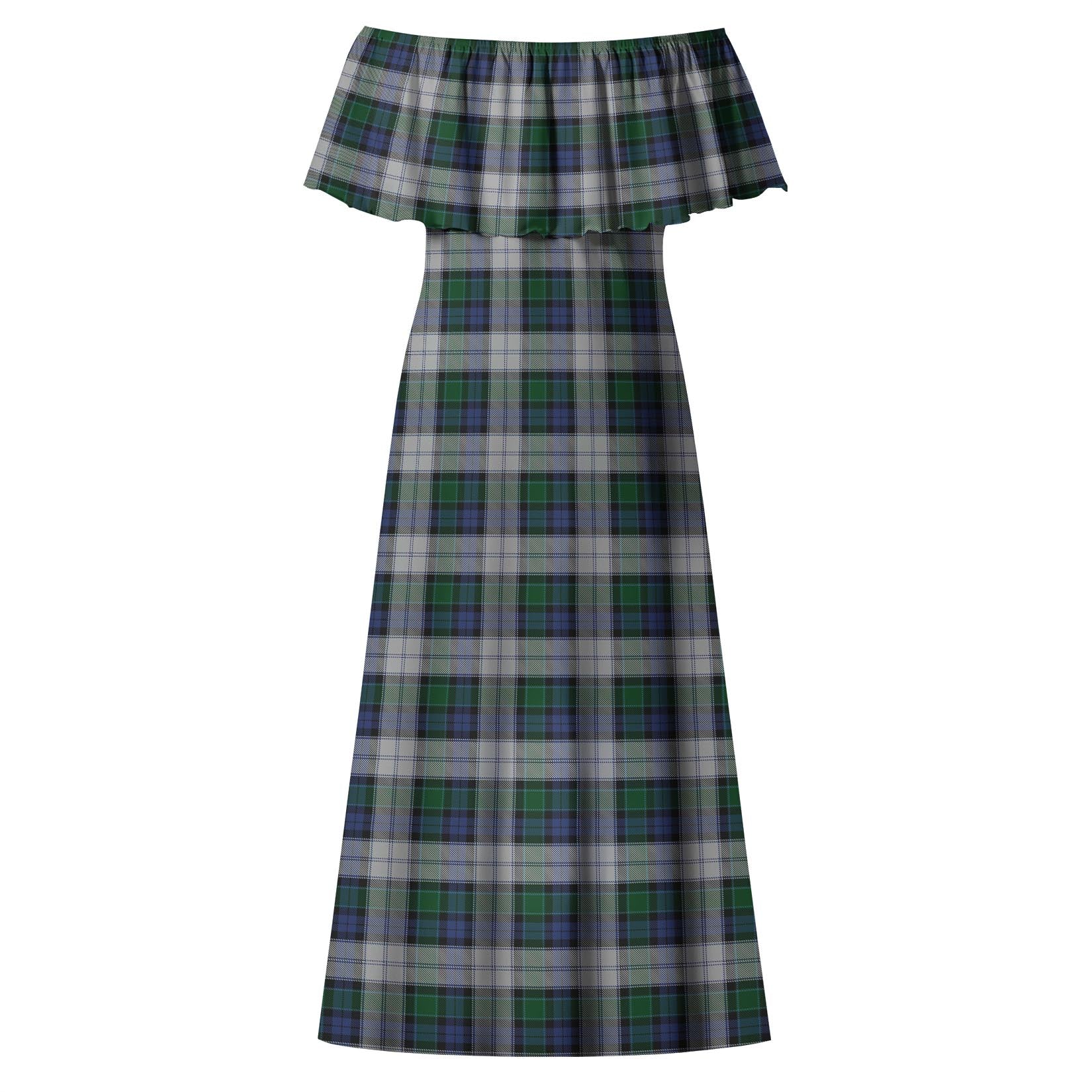 Graham Dress Tartan Off Shoulder Long Dress - Tartanvibesclothing