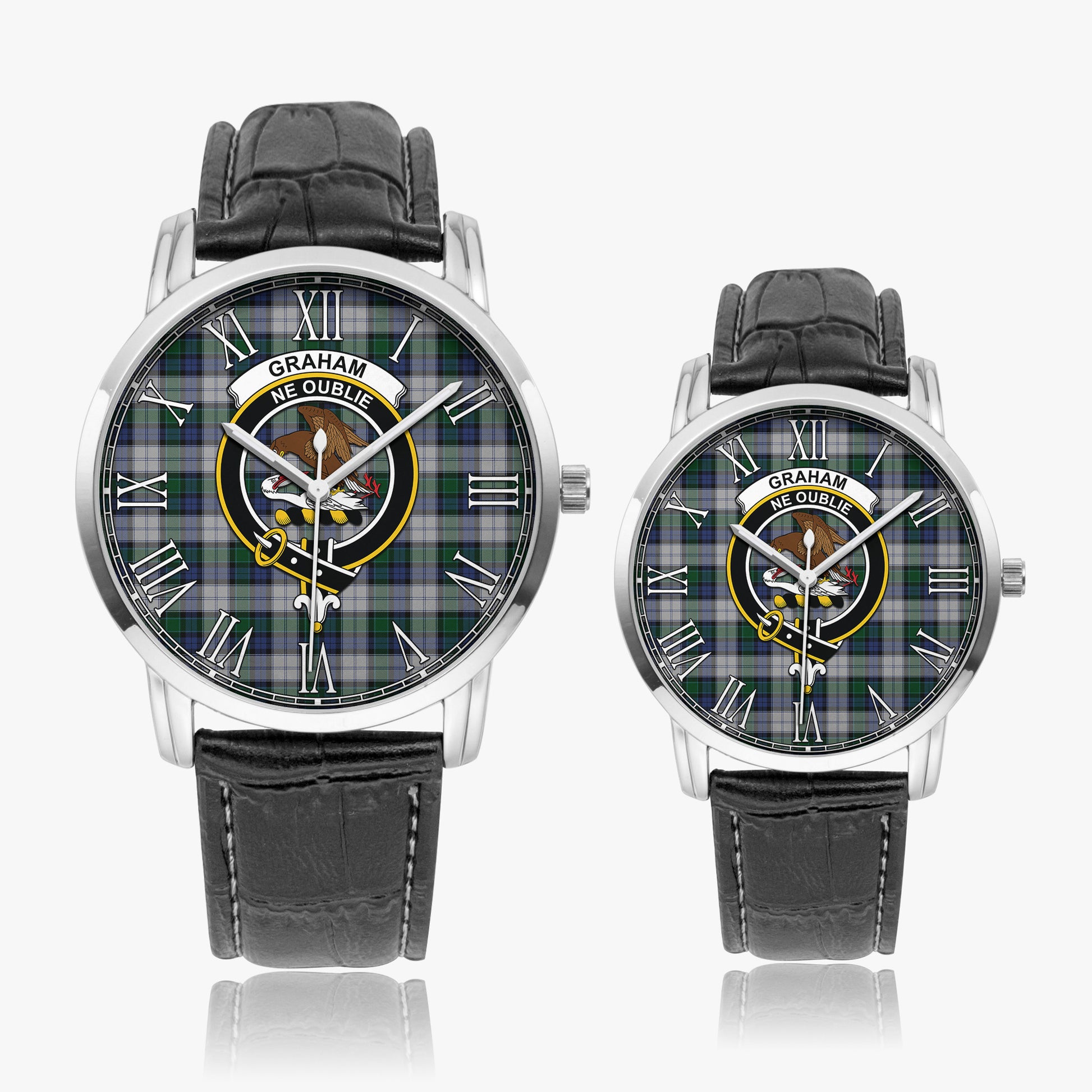 Graham Dress Tartan Family Crest Leather Strap Quartz Watch - Tartanvibesclothing