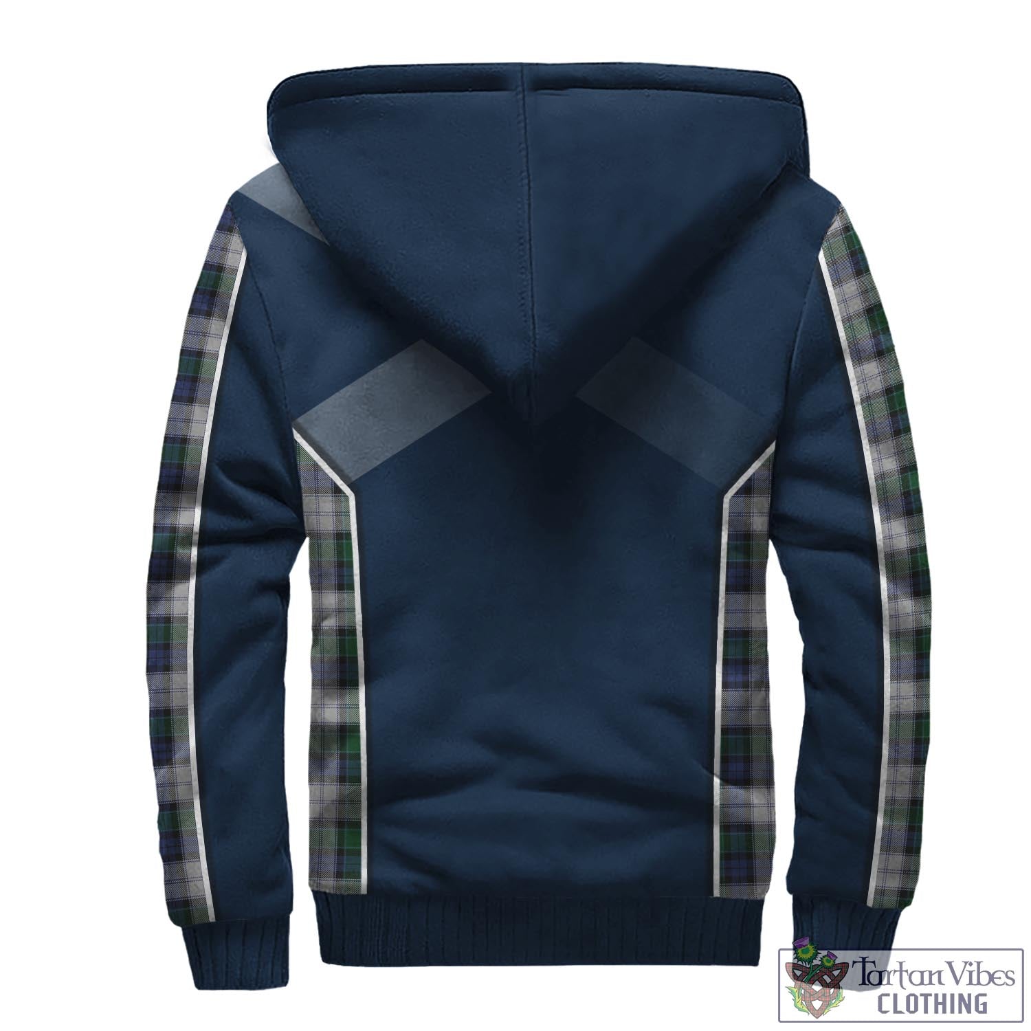 Tartan Vibes Clothing Graham Dress Tartan Sherpa Hoodie with Family Crest and Scottish Thistle Vibes Sport Style