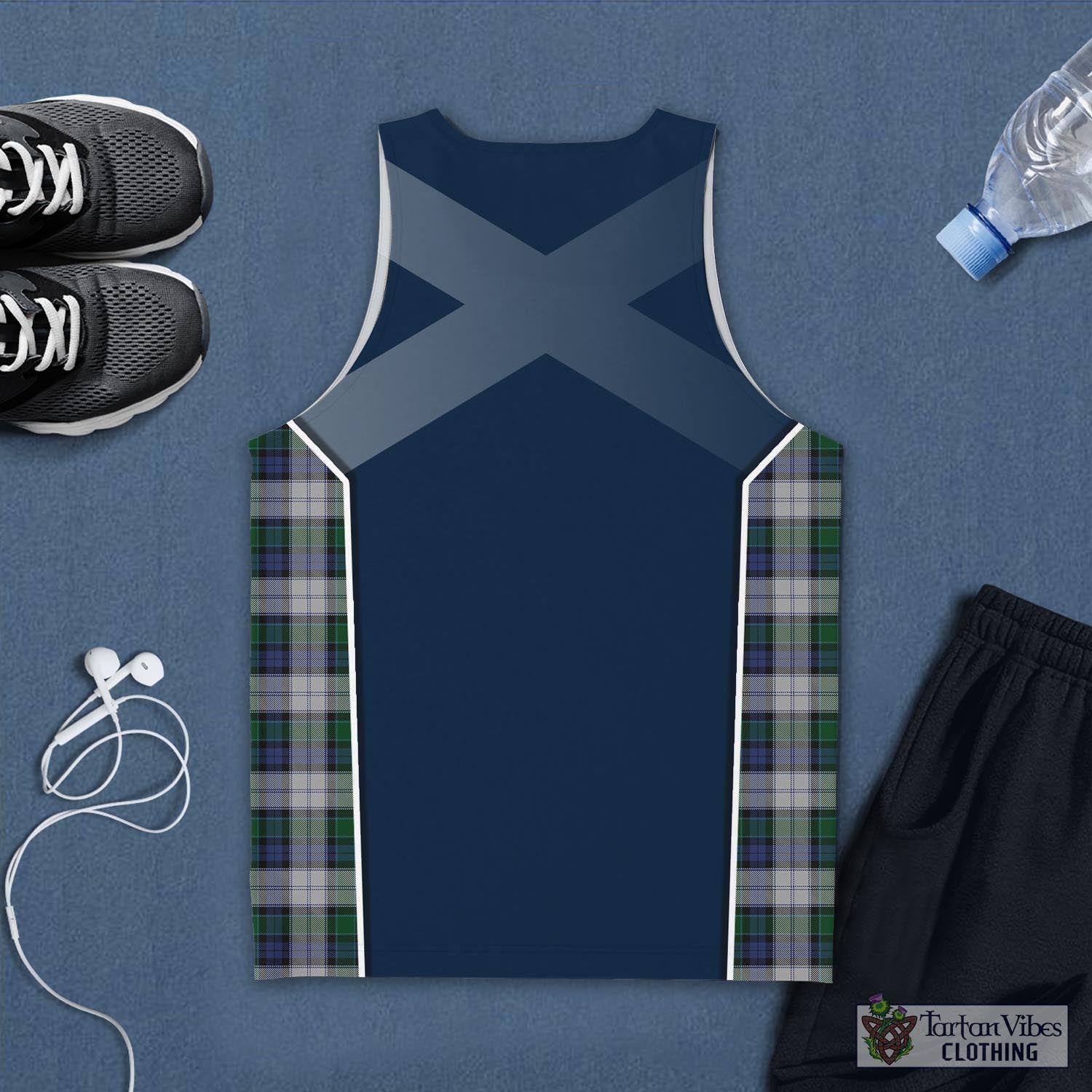 Tartan Vibes Clothing Graham Dress Tartan Men's Tanks Top with Family Crest and Scottish Thistle Vibes Sport Style