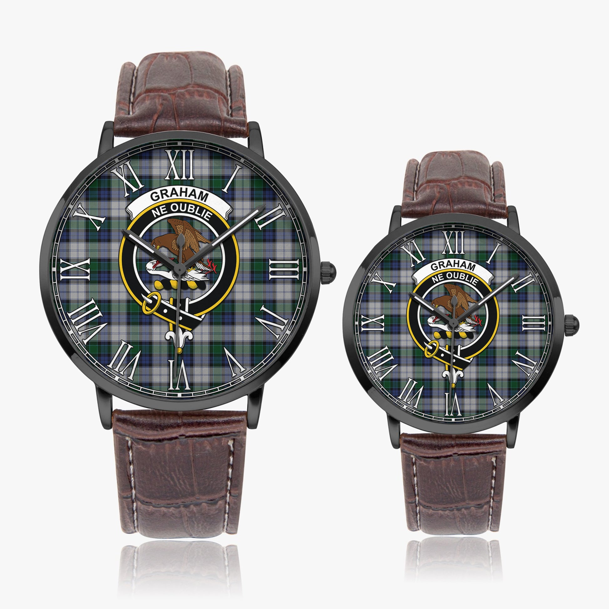 Graham Dress Tartan Family Crest Leather Strap Quartz Watch - Tartanvibesclothing