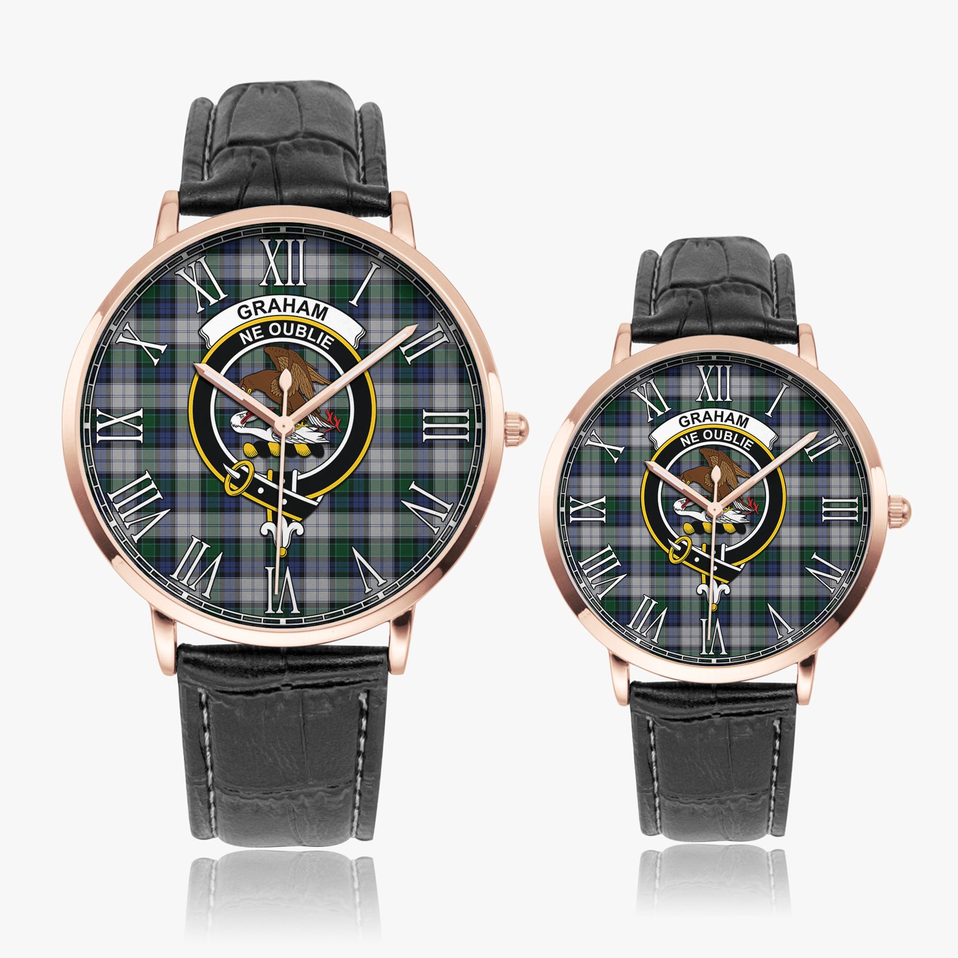 Graham Dress Tartan Family Crest Leather Strap Quartz Watch - Tartanvibesclothing