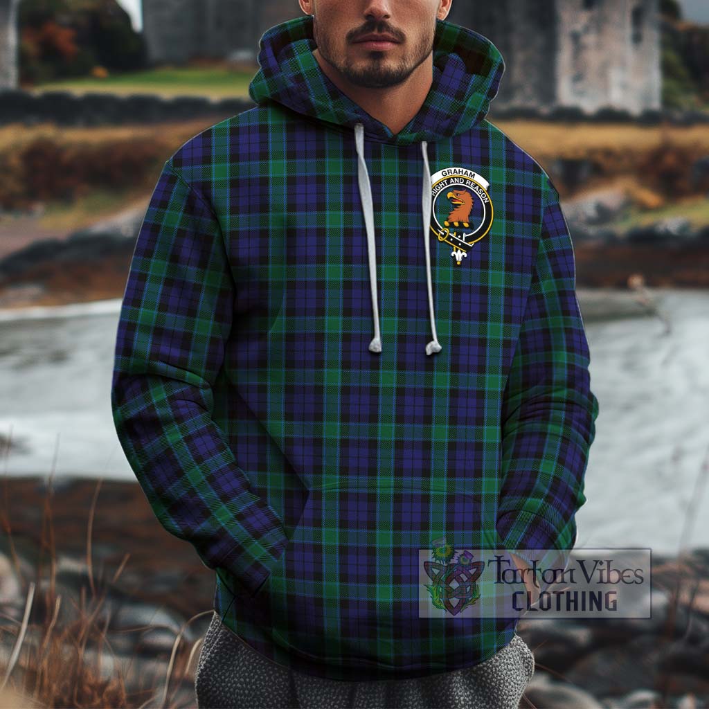 Tartan Vibes Clothing Graham of Menteith Tartan Cotton Hoodie with Family Crest