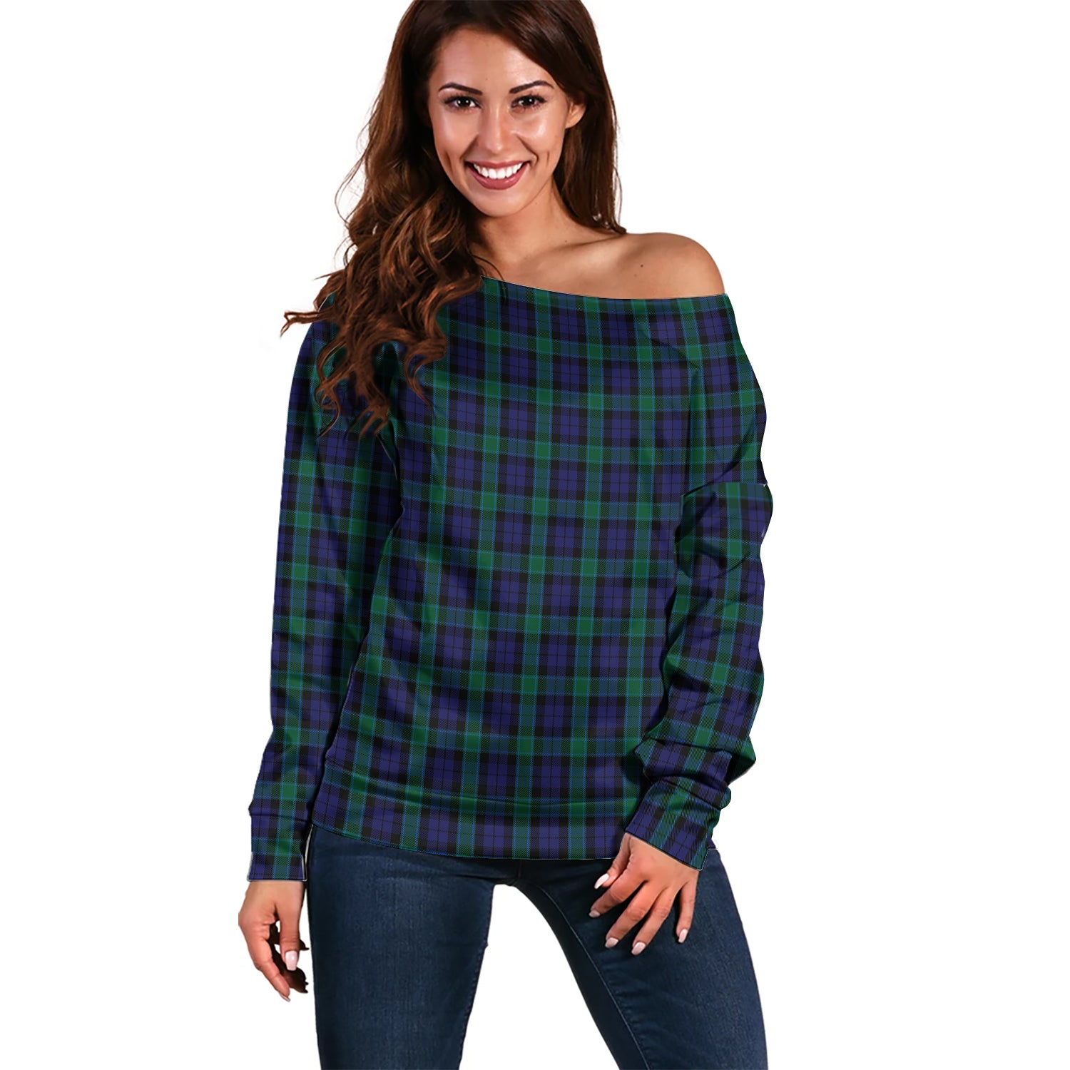 Graham of Menteith Tartan Off Shoulder Women Sweater Women - Tartanvibesclothing