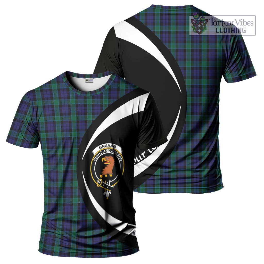 Tartan Vibes Clothing Graham of Menteith Tartan T-Shirt with Family Crest Circle Style
