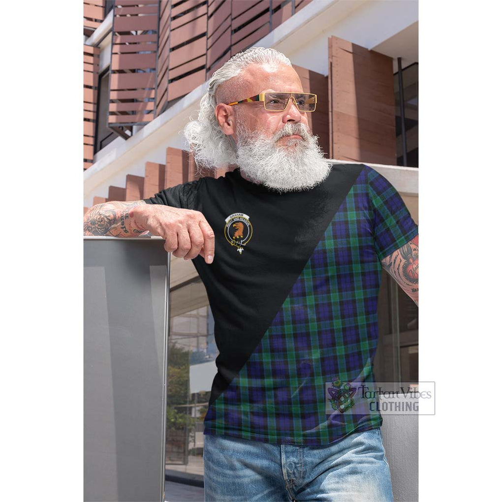 Tartan Vibes Clothing Graham of Menteith Tartan Cotton T-shirt with Family Crest and Military Logo Style