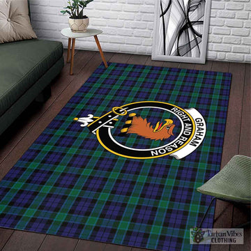 Graham of Menteith Tartan Area Rug with Family Crest