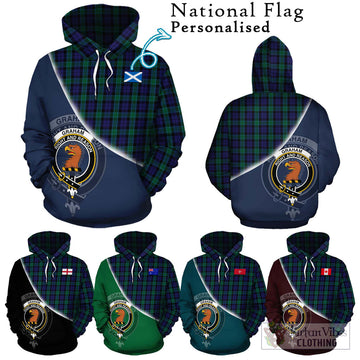 Graham of Menteith Tartan Hoodie with Personalised National Flag and Family Crest Half Style