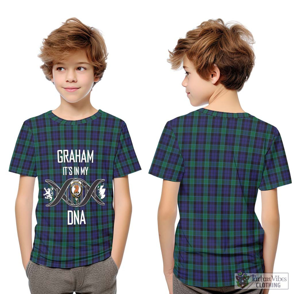 Graham of Menteith Tartan Kid T-Shirt with Family Crest DNA In Me Style Youth XL Size14 - Tartanvibesclothing Shop