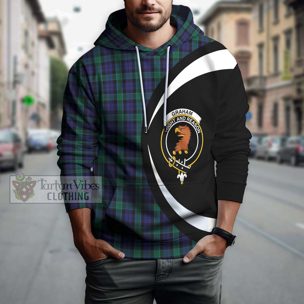 Tartan Vibes Clothing Graham of Menteith Tartan Hoodie with Family Crest Circle Style