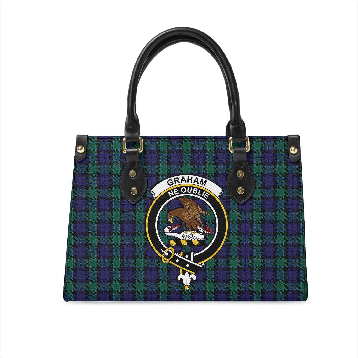 graham-of-menteith-tartan-leather-bag-with-family-crest