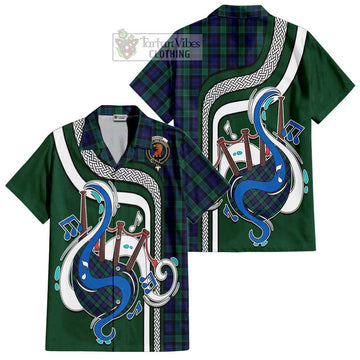 Graham of Menteith Tartan Short Sleeve Button Shirt with Epic Bagpipe Style