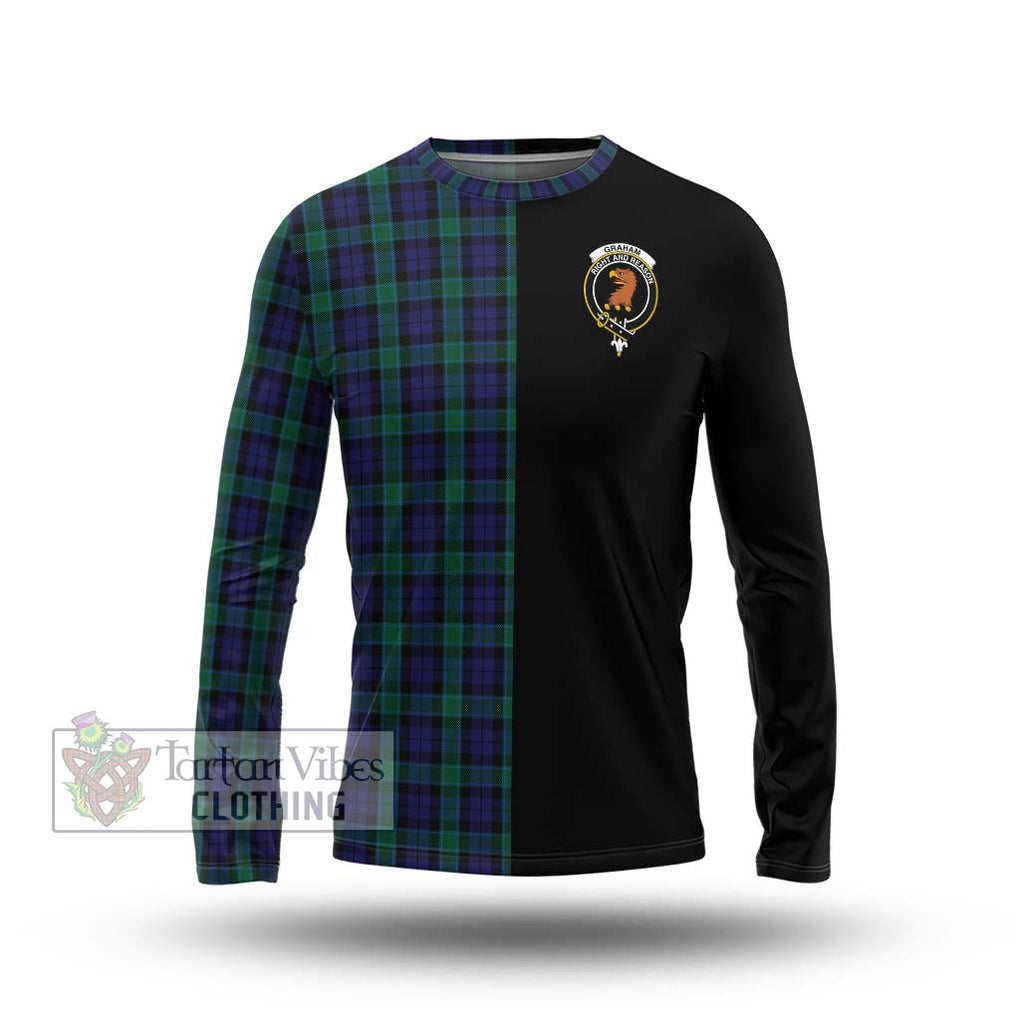 Graham of Menteith Tartan Long Sleeve T-Shirt with Family Crest and Half Of Me Style Unisex - Tartanvibesclothing Shop