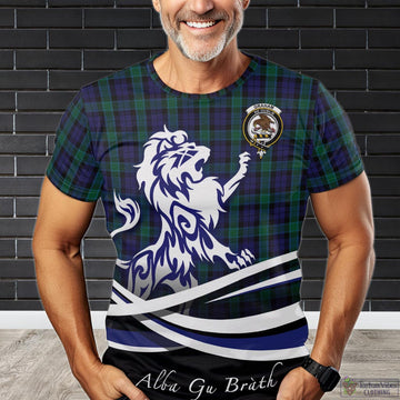 Graham of Menteith Tartan T-Shirt with Alba Gu Brath Regal Lion Emblem