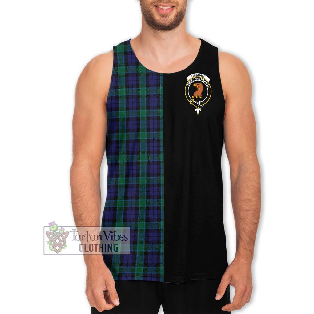 Graham of Menteith Tartan Men's Tank Top with Family Crest and Half Of Me Style Men - Tartanvibesclothing Shop