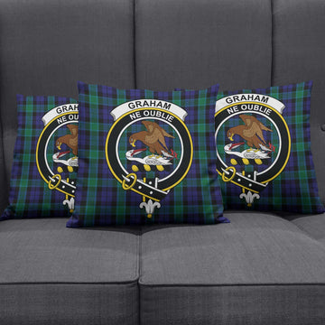 Graham of Menteith Tartan Pillow Cover with Family Crest