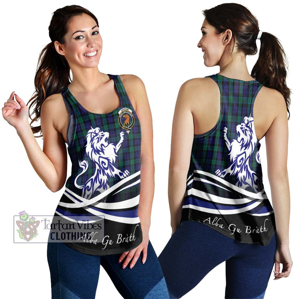 Graham of Menteith Tartan Women's Racerback Tanks with Alba Gu Brath Regal Lion Emblem 4XL - Tartanvibesclothing Shop