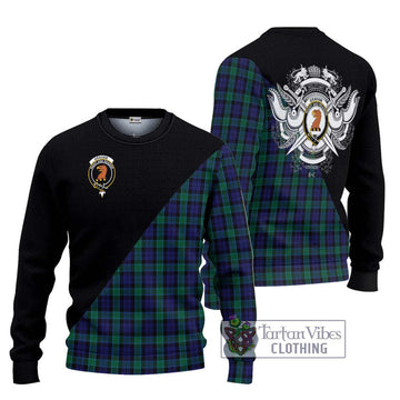 Graham of Menteith Tartan Ugly Sweater with Family Crest and Military Logo Style