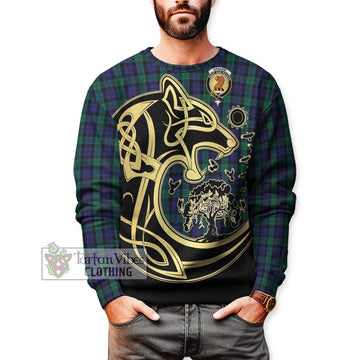 Graham of Menteith Tartan Sweatshirt with Family Crest Celtic Wolf Style