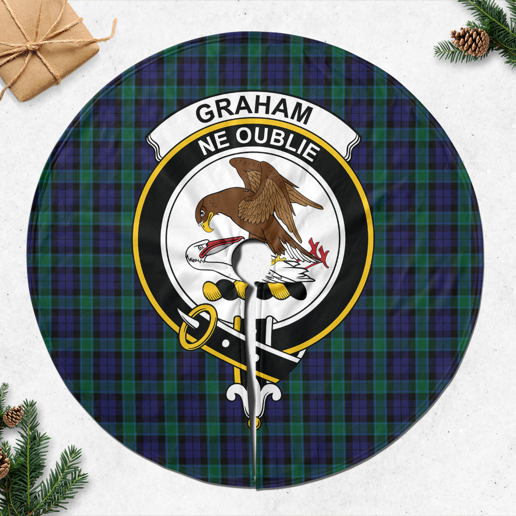 Graham of Menteith Tartan Christmas Tree Skirt with Family Crest - Tartanvibesclothing