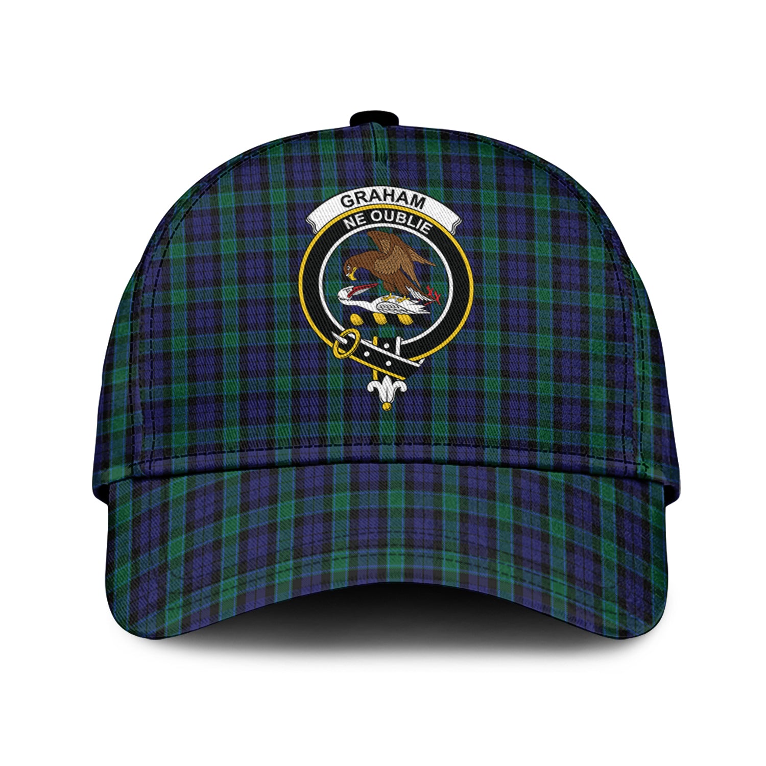 graham-of-menteith-tartan-classic-cap-with-family-crest