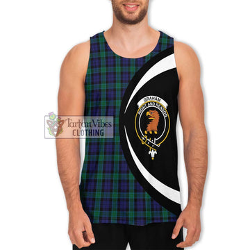 Graham of Menteith Tartan Men's Tank Top with Family Crest Circle Style