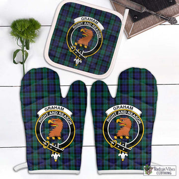 Graham of Menteith Tartan Combo Oven Mitt & Pot-Holder with Family Crest