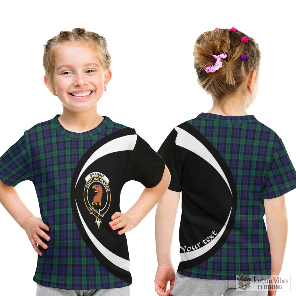 Graham of Menteith Tartan Kid T-Shirt with Family Crest Circle Style - Tartan Vibes Clothing