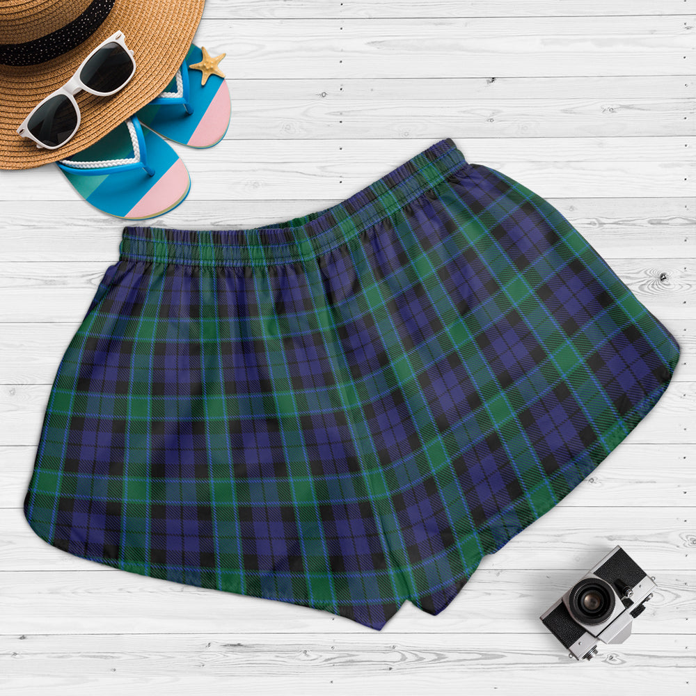 graham-of-menteith-tartan-womens-shorts-with-family-crest