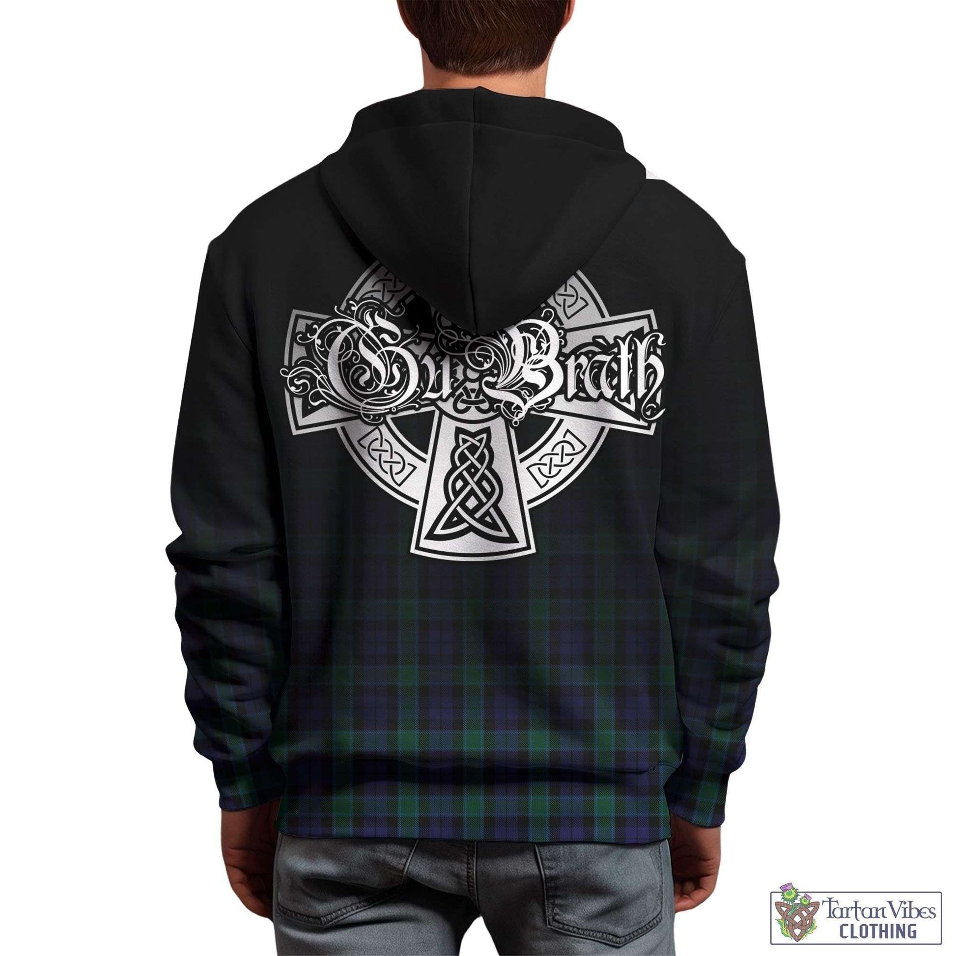 Tartan Vibes Clothing Graham of Menteith Tartan Hoodie Featuring Alba Gu Brath Family Crest Celtic Inspired